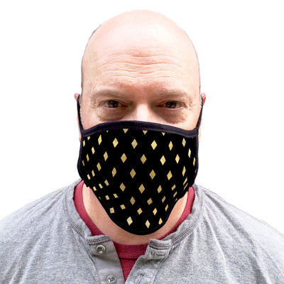 Buttonsmith Diamonds Adult XL Adjustable Face Mask with Filter Pocket - Made in the USA - Buttonsmith Inc.