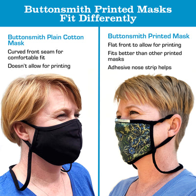 Buttonsmith Music Abstract Adult Adjustable Face Mask with Filter Pocket - Made in the USA - Buttonsmith Inc.