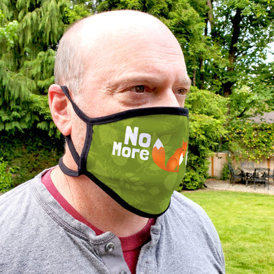 Buttonsmith No More Fox Adult Adjustable Face Mask with Filter Pocket - Made in the USA - Buttonsmith Inc.